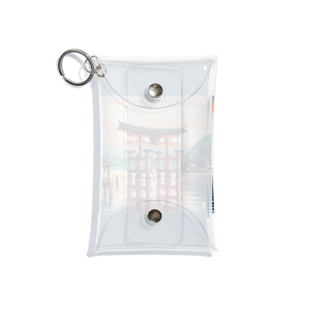 Pixel Art Goodsの厳島神社（pixel art） Mini Clear Multipurpose Case