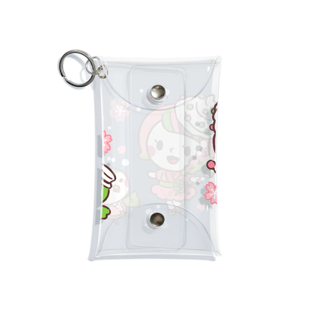 イラストレーターことりのサクラちゃんとウグイスくん Mini Clear Multipurpose Case