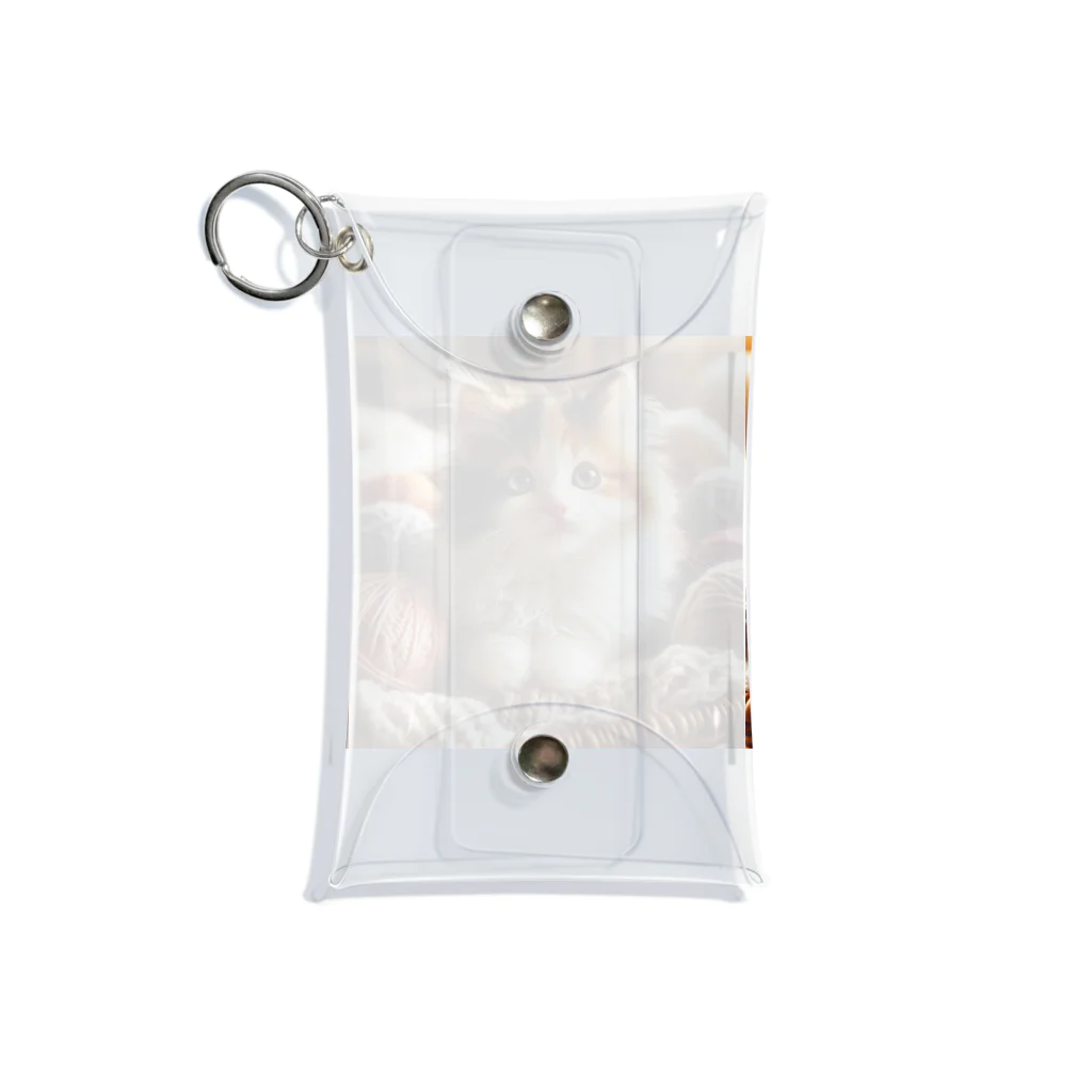 SkyBlueのかわいい三毛猫 Mini Clear Multipurpose Case
