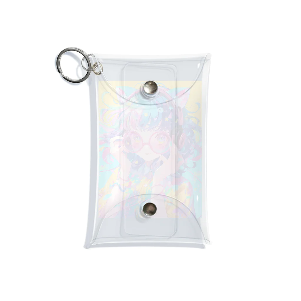 no_mi_Ke08のメガネの可愛い女の子のキャラクター Mini Clear Multipurpose Case