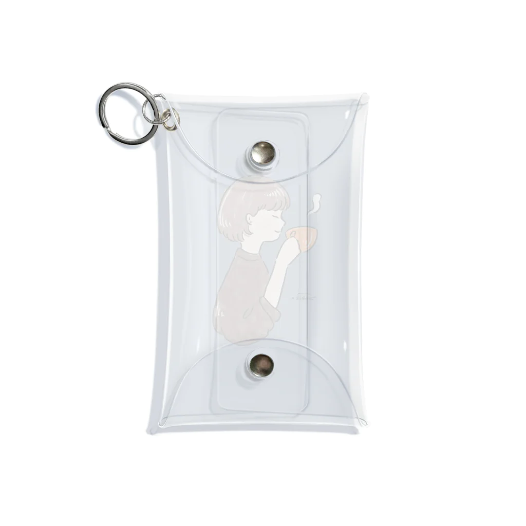 Sakikoのほっとひと息つく女の子　オレンジショコラ Mini Clear Multipurpose Case