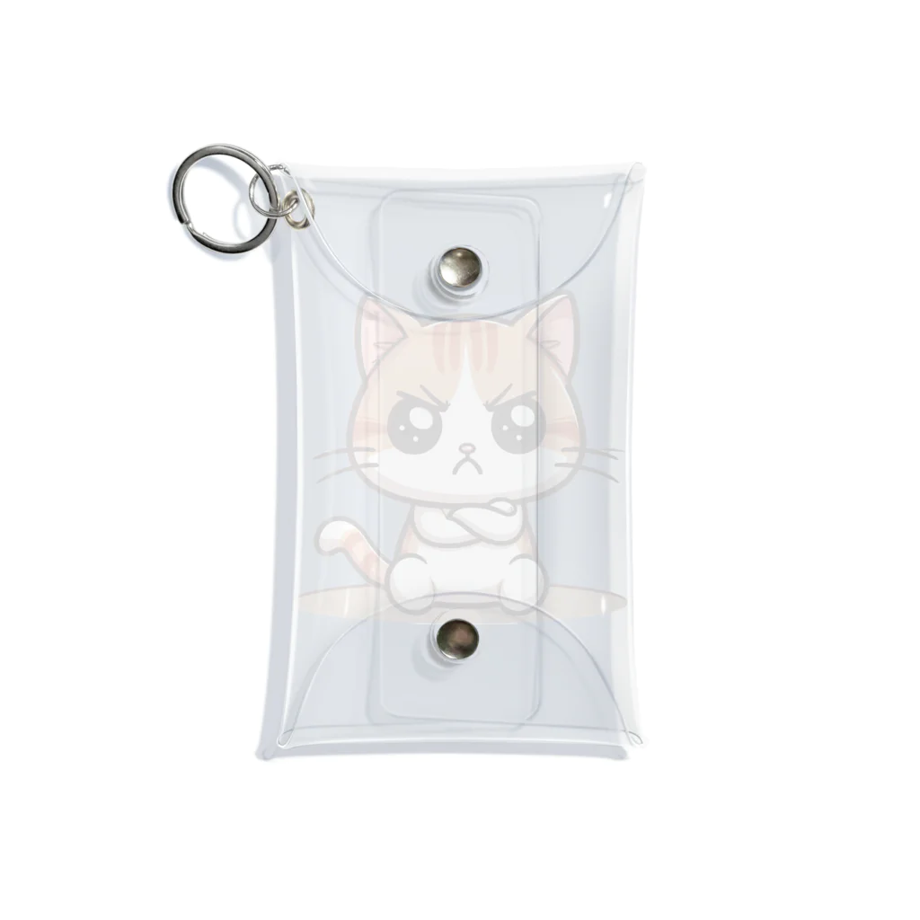 @猫グッズ製作所のかわいい猫のヤンチャまる Mini Clear Multipurpose Case