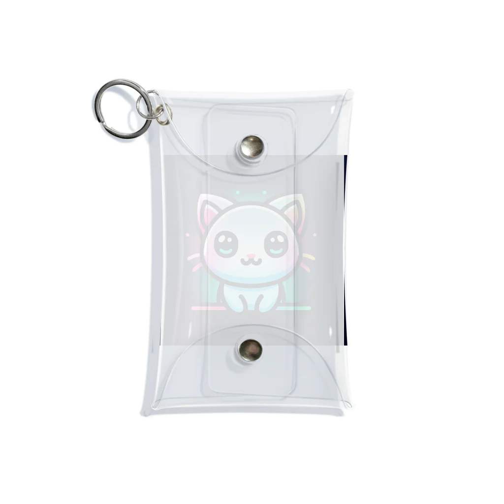 キャピキャピのネオン系の可愛い猫 Mini Clear Multipurpose Case