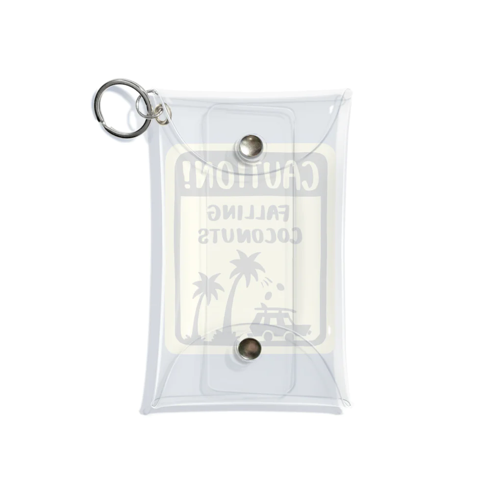 🌈 RAINBOW BEACH STORE 🌴のCAUTION COCONUT Mini Clear Multipurpose Case