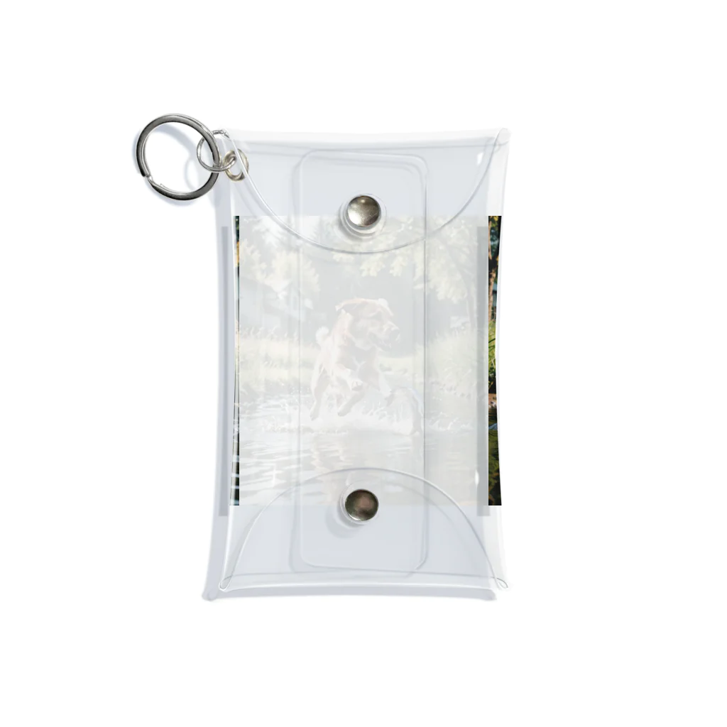 kokin0の水辺を走る犬 dog runnning on the water Mini Clear Multipurpose Case