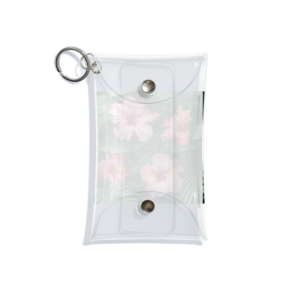 オンラインショップイエローリーフのピンク色のハイビスカスの花 Mini Clear Multipurpose Case