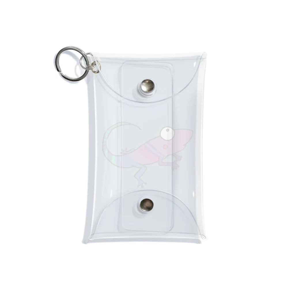 ぺけ丸のカラフルトカゲ　紫 Mini Clear Multipurpose Case