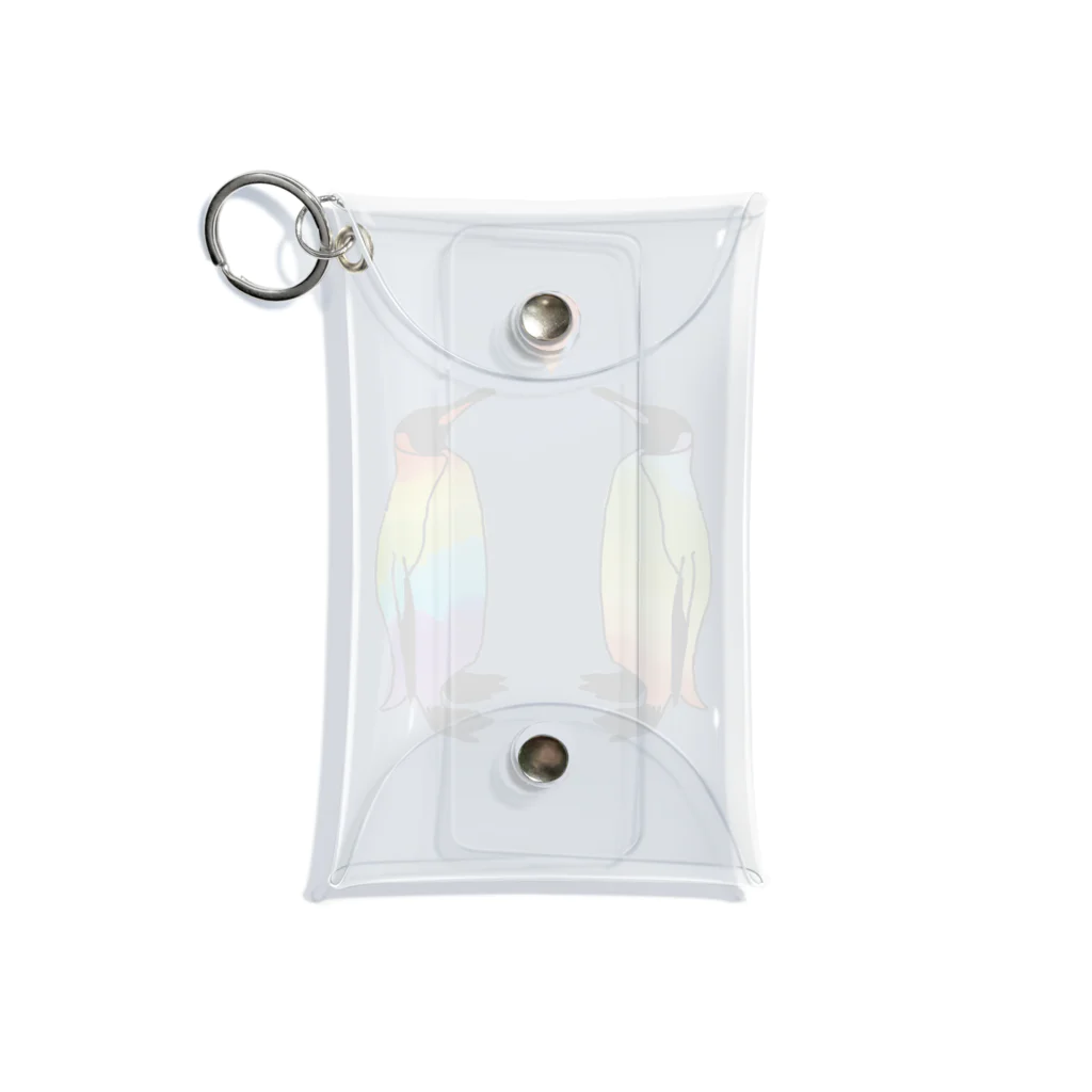 YükaCh!ka(ユカチカ)の虹色ペンギンLOVE Mini Clear Multipurpose Case