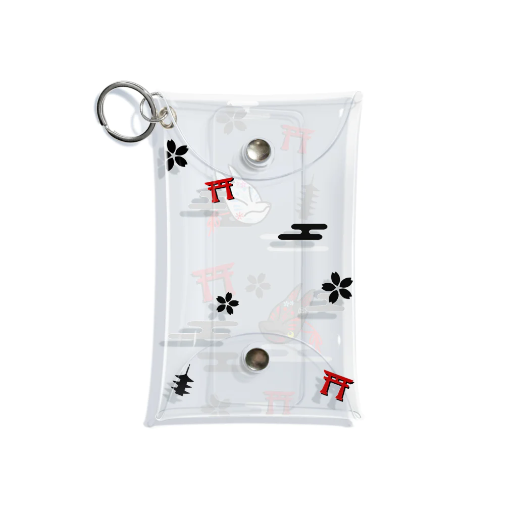 にゃーにゃー組@LINEスタンプ＊絵文字販売中！の狐面 Mini Clear Multipurpose Case