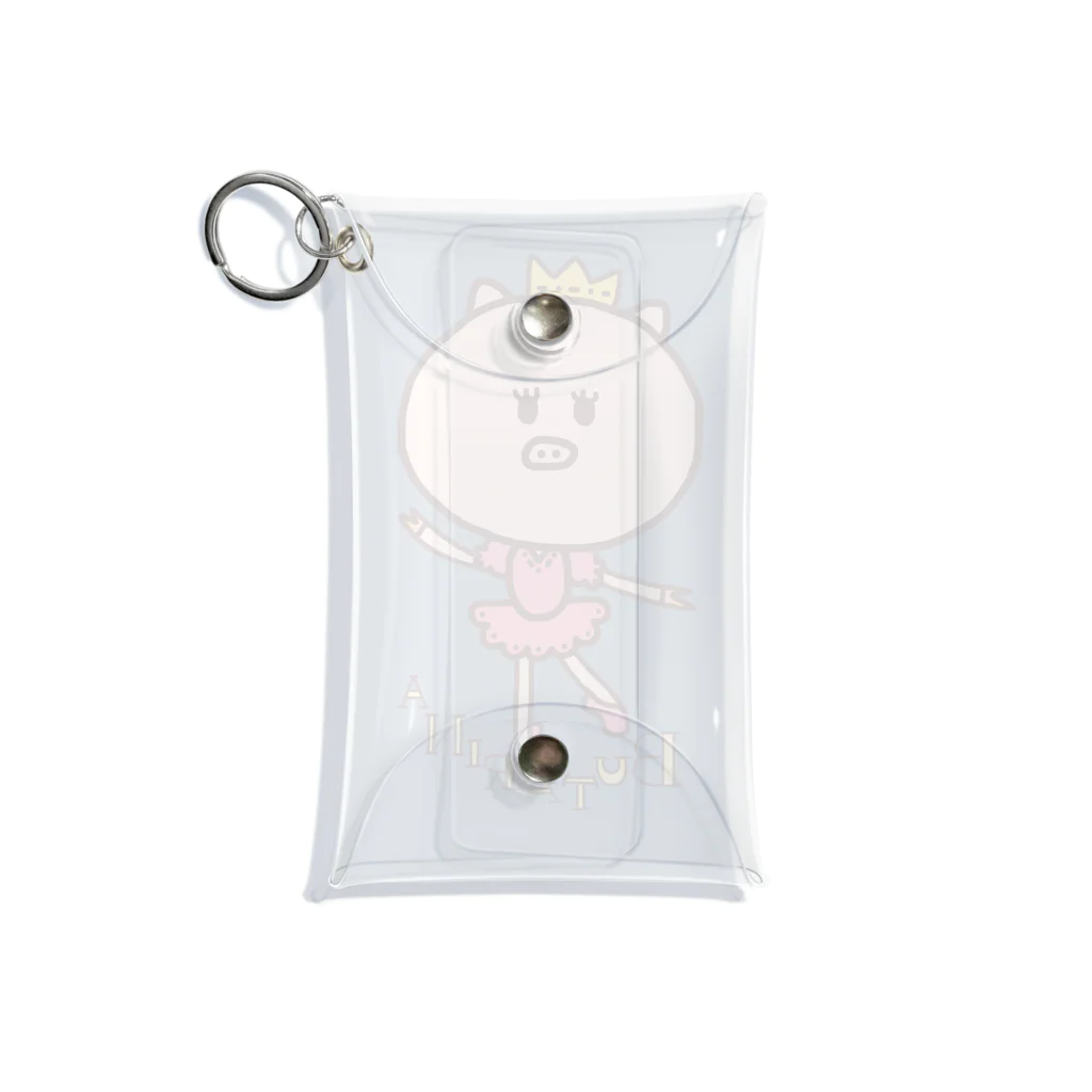 ♡バレエ♡コーヒー♡ぶたちゃん♡大好きリーナ♡のブタリーナちゃん♡ロゴあり Mini Clear Multipurpose Case