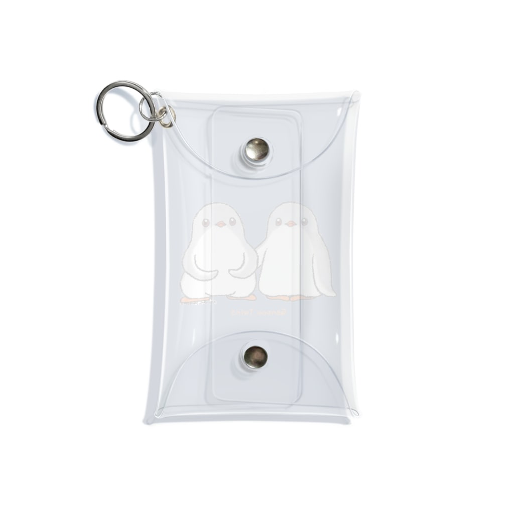 ヤママユ(ヤママユ・ペンギイナ)のふたごのジェンツーペンギン(ロゴあり) Mini Clear Multipurpose Case