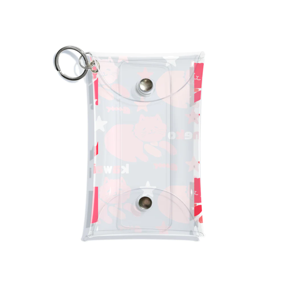 WataMayuroom☆のneko kawaii サクラピンク Mini Clear Multipurpose Case