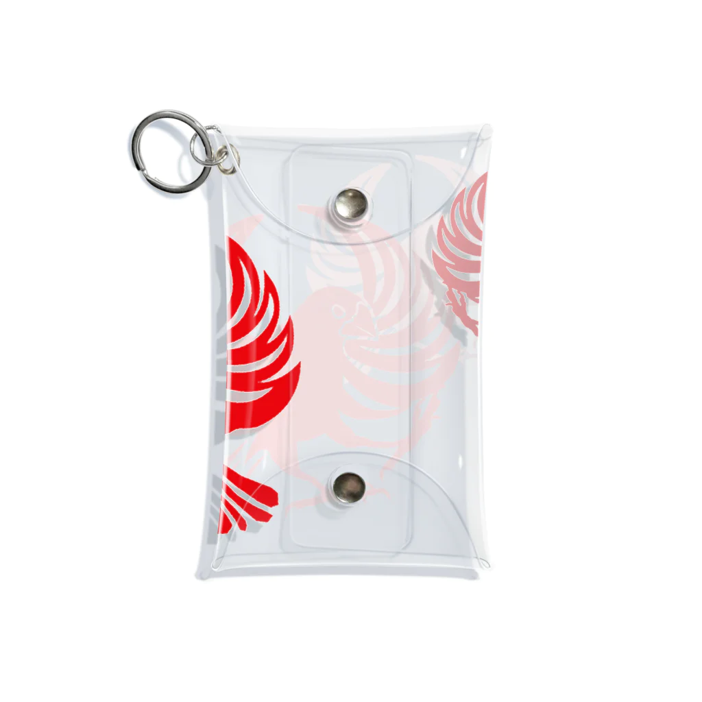 月の魚の文鳥紋～紅 Mini Clear Multipurpose Case