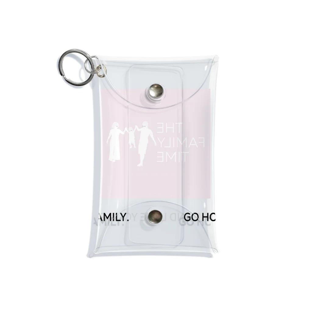 ペアTシャツ屋のシバヤさんの家族の時間(THE FAMILY TIME) ピンク Mini Clear Multipurpose Case