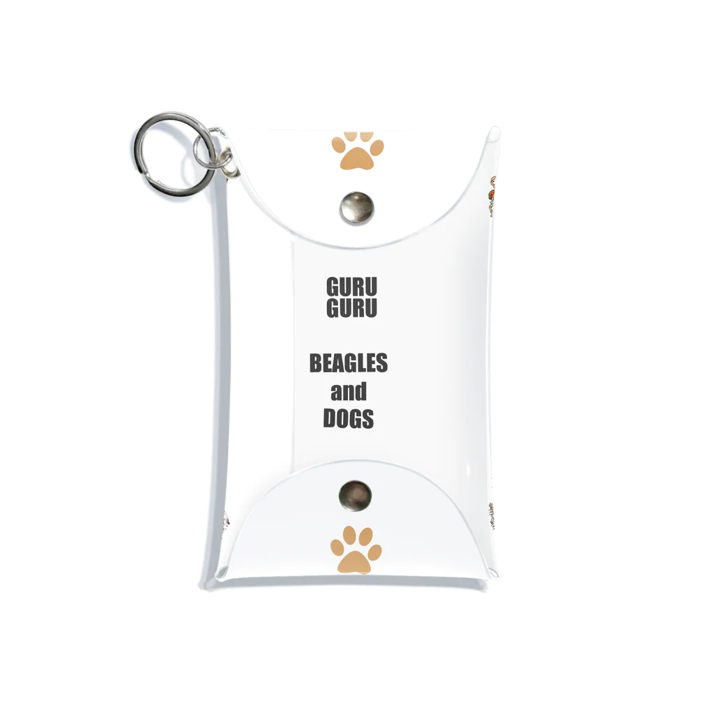 SATYのtate GURUGURU BEAGLES&DOGS Mini Clear Multipurpose Case