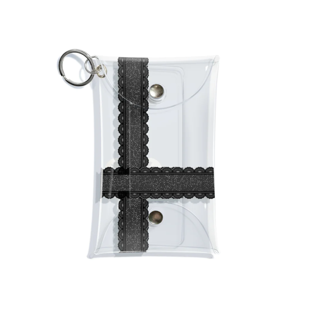 みかんの実のアクスタケース リボン黒レース black Mini Clear Multipurpose Case