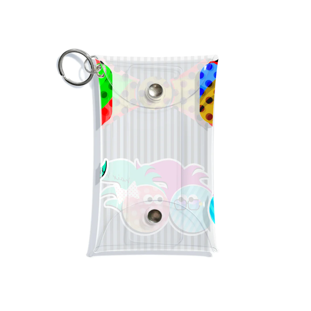 psychfancyのヘアーヘッド君BIGリボン Mini Clear Multipurpose Case