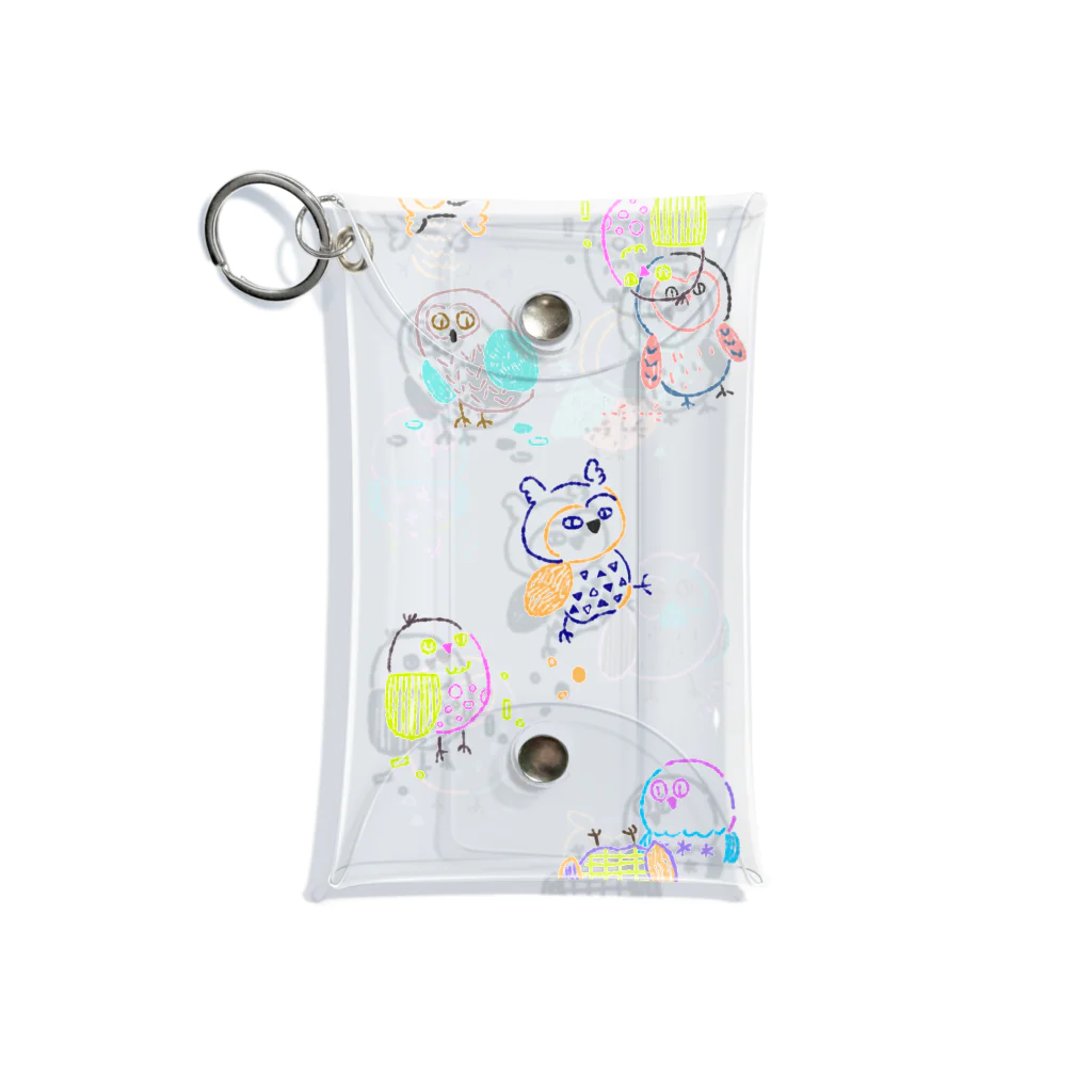 ゆるかわおよよランドのふくろうさん Mini Clear Multipurpose Case