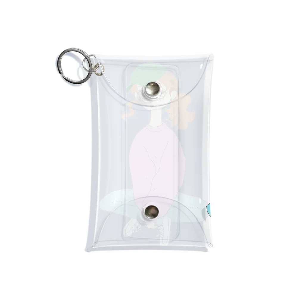 ねこ探知機のカラフルポップガール  背景抜きバージョン Mini Clear Multipurpose Case