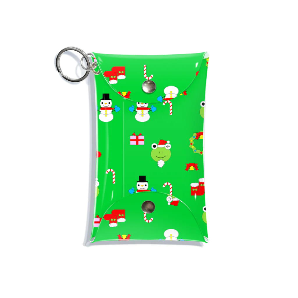 🐸かえるさんと仲間たち🐸のかえるさんのクリスマス(緑) Mini Clear Multipurpose Case