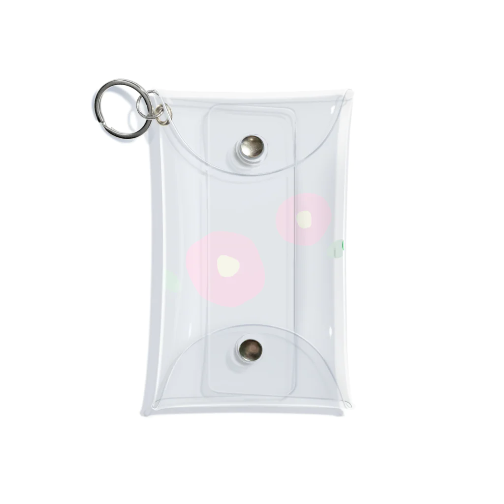 kozukuzukzの椿（濃ピンクふたつ） 미니 투명 동전 지갑