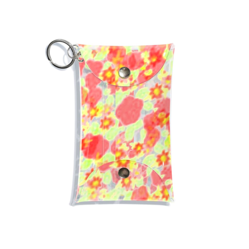 Danke Shoot Coffeeのレトロな家具にありがちな花 Mini Clear Multipurpose Case