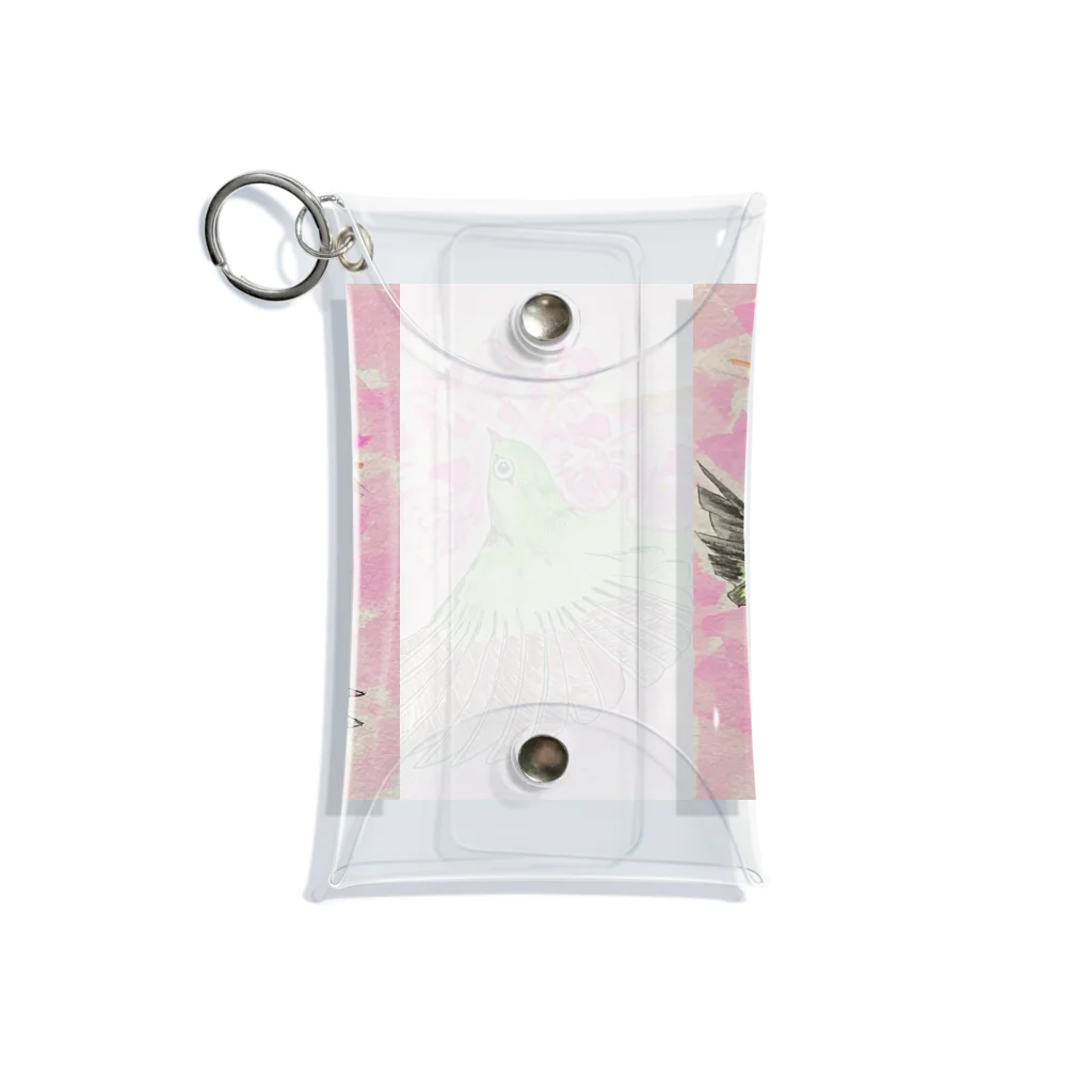 Coshi-Mild-Wildのメジロさん with 桜_3 Mini Clear Multipurpose Case