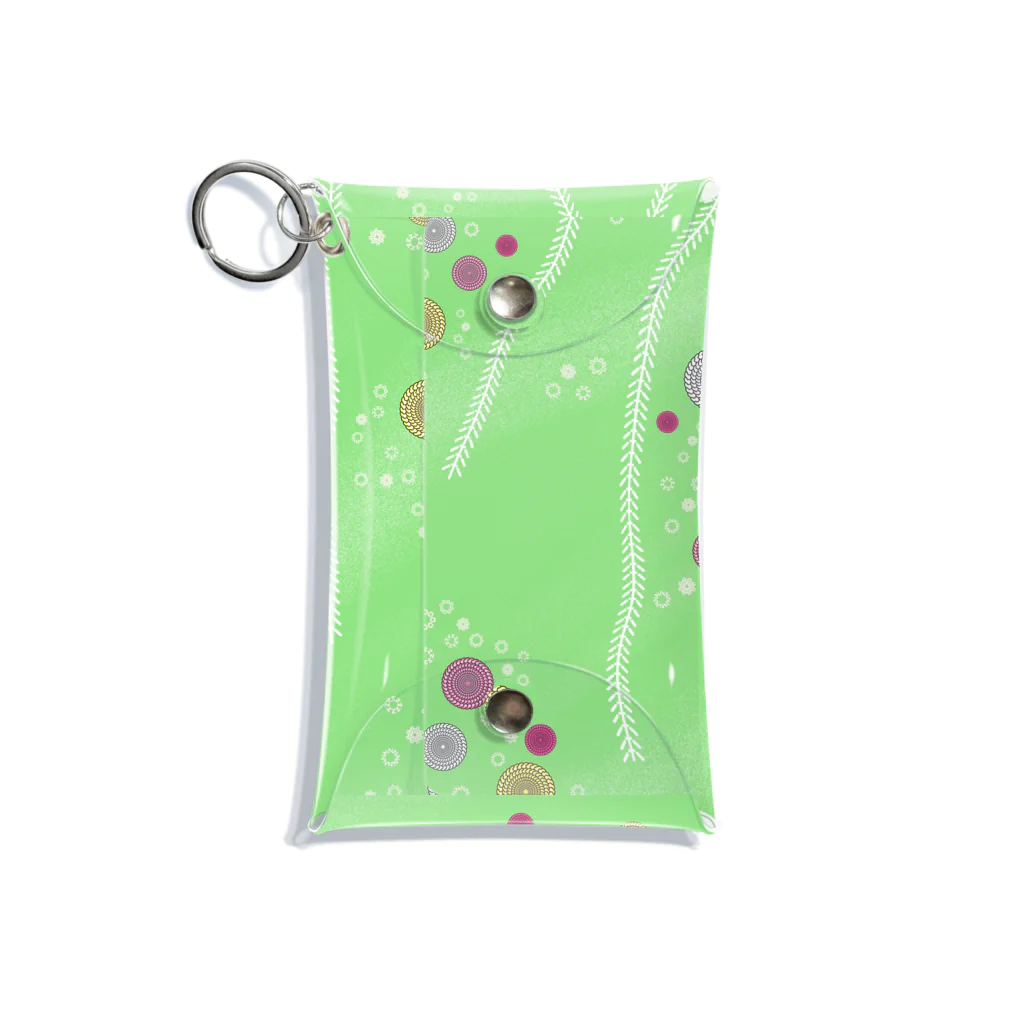 謎はないけど謎解き好きのお店の謎柄の和風グッズA（若緑） / Japanese style goods A inspired by escape room (Light green) Mini Clear Multipurpose Case