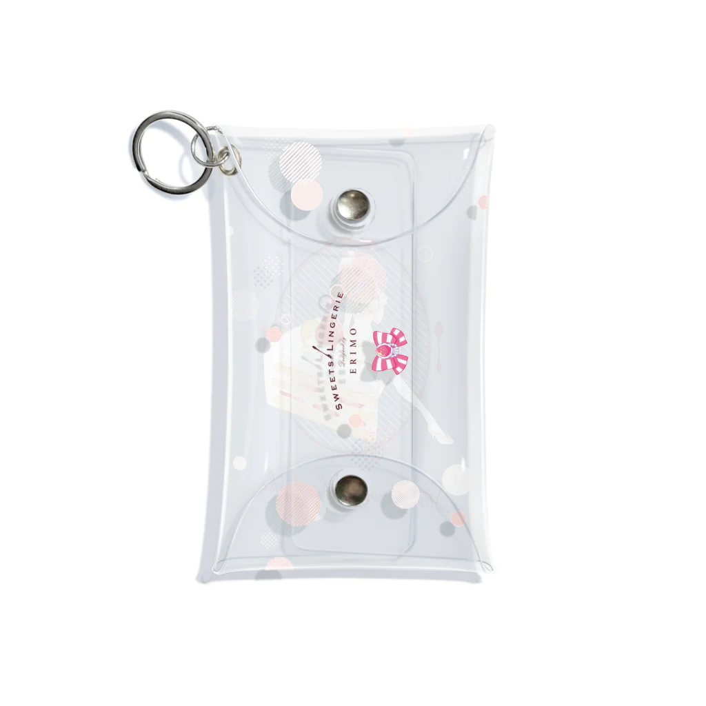 ERIMO–WORKSのSweets Lingerie mini clear multi case "Strawberry short cake"  Mini Clear Multipurpose Case