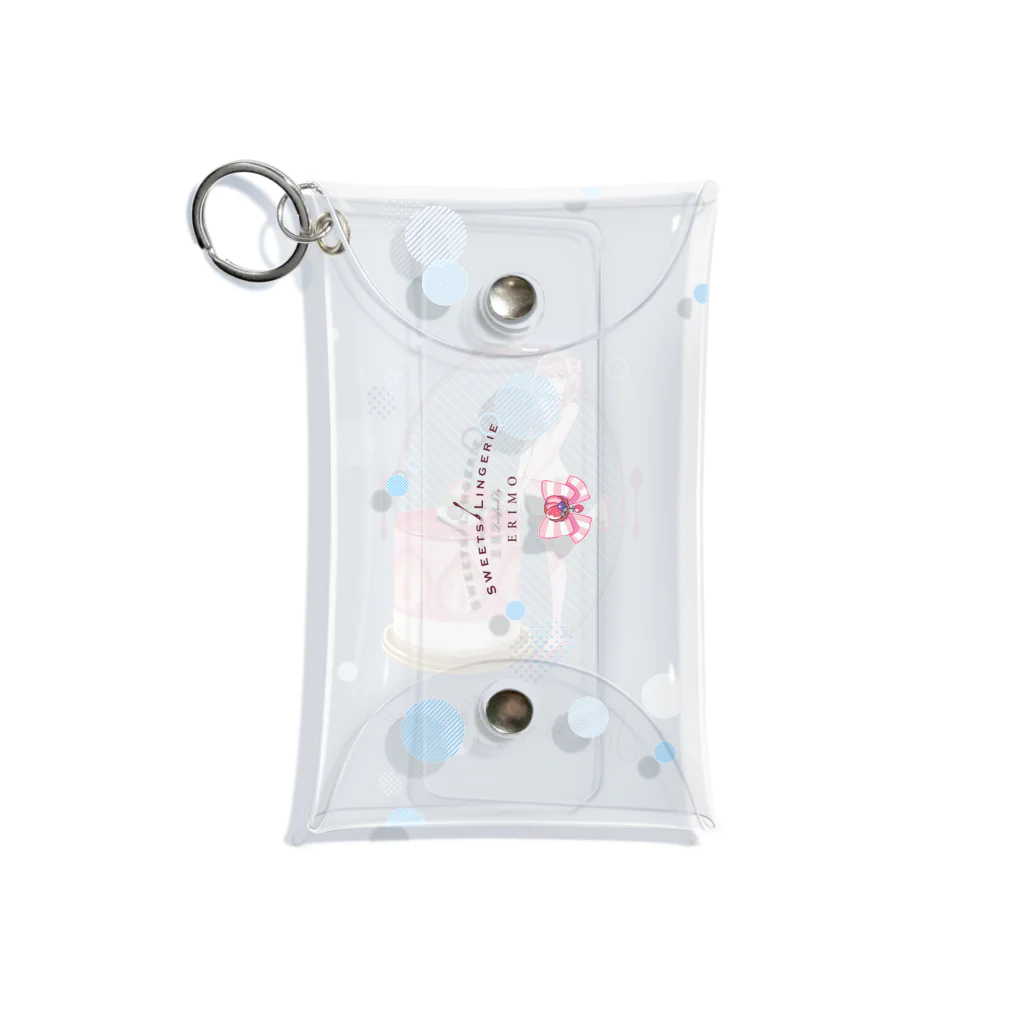 ERIMO–WORKSのSweets Lingerie mini clear multi case "Strawberry Mousse"  ミニクリアマルチケース