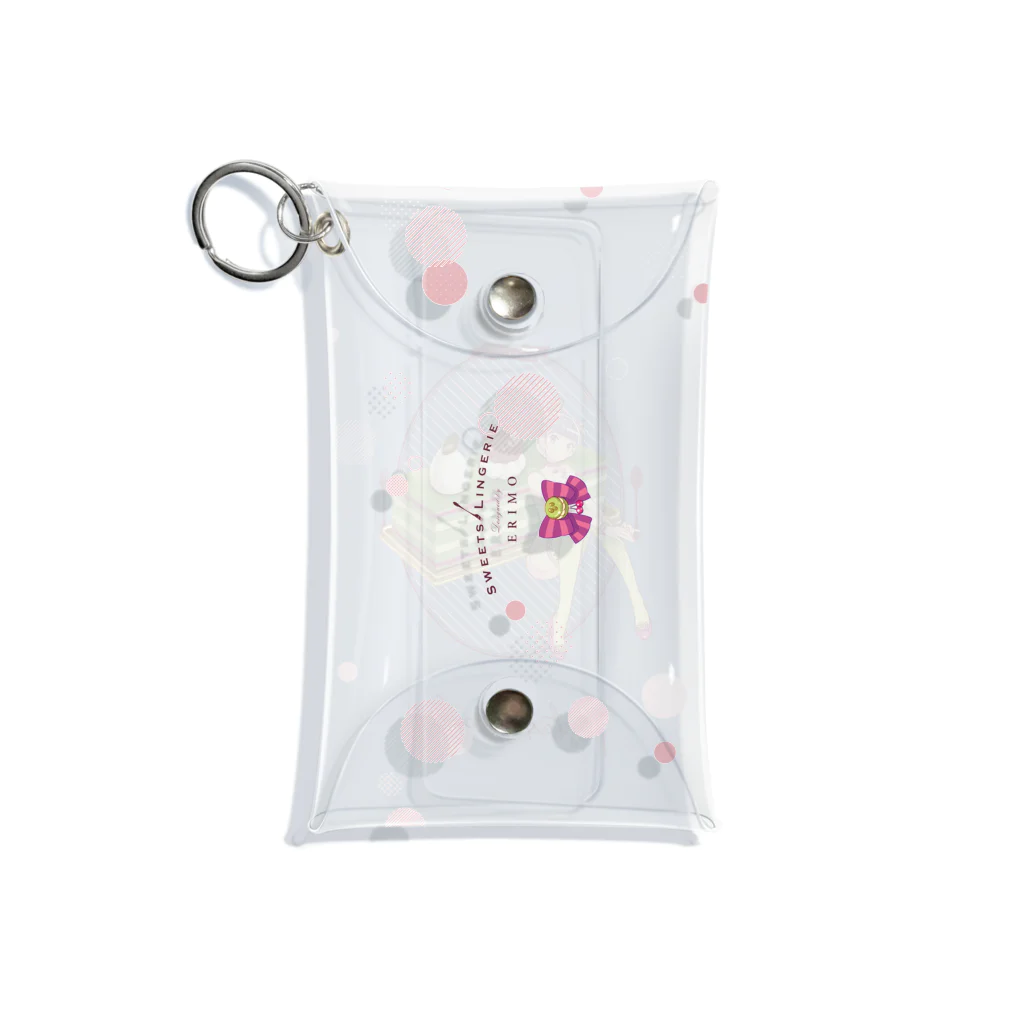 ERIMO–WORKSのSweets Lingerie mini clear multi case "Pistachio cake"  ミニクリアマルチケース