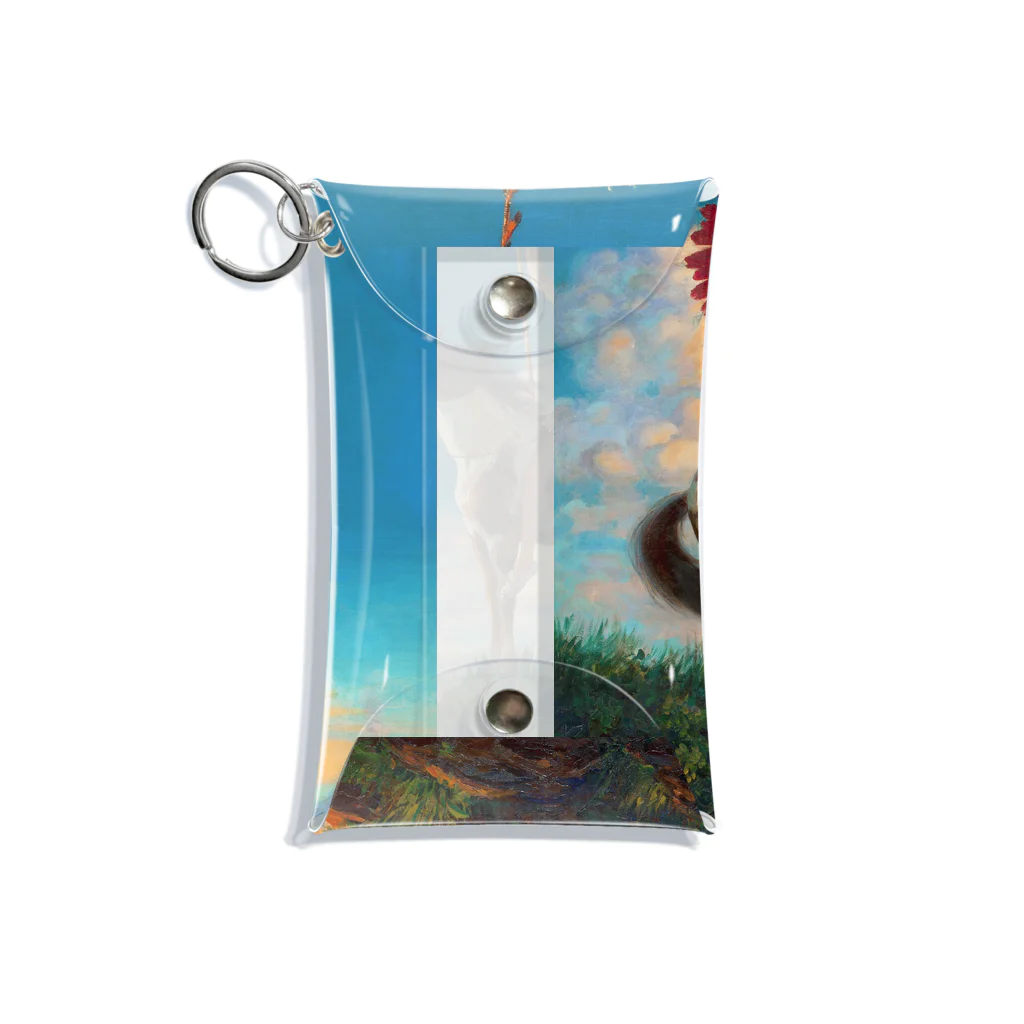 世界の絵画アートグッズのエドワード・メイソン・エグルストン《赤い羽根》 Mini Clear Multipurpose Case