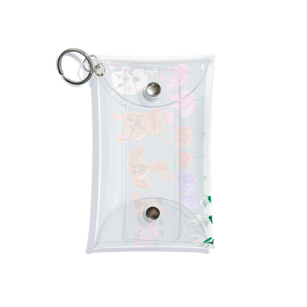 りぼんやさんのいぬねこおはな Mini Clear Multipurpose Case