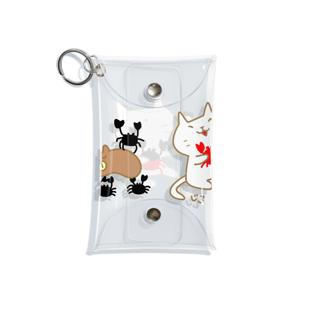 Hello Happy Catのじろにゃんたちとちゃめし〜とカニ Mini Clear Multipurpose Case