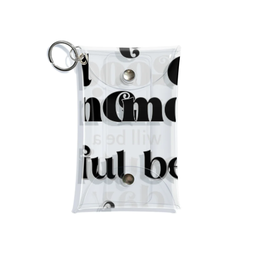 Rai's storEのシンプル文字★ a Good moaninG will be a beautiful day Mini Clear Multipurpose Case