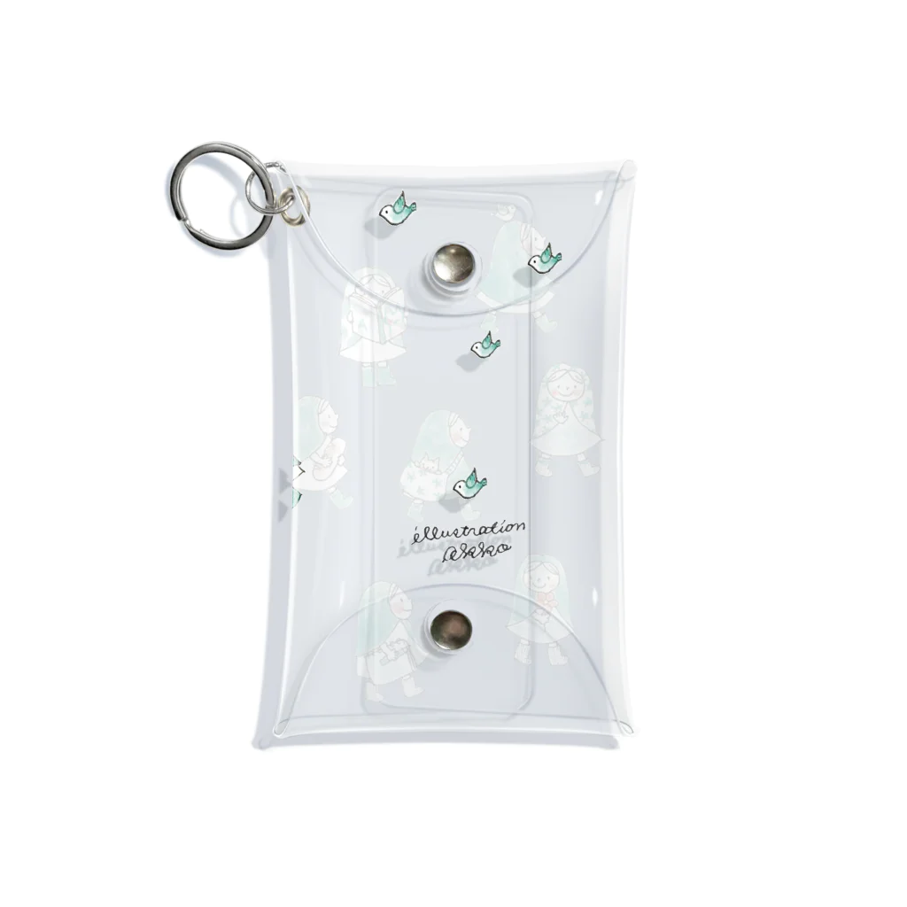 illustration akko shopのお散歩ずきんGreen Mini Clear Multipurpose Case