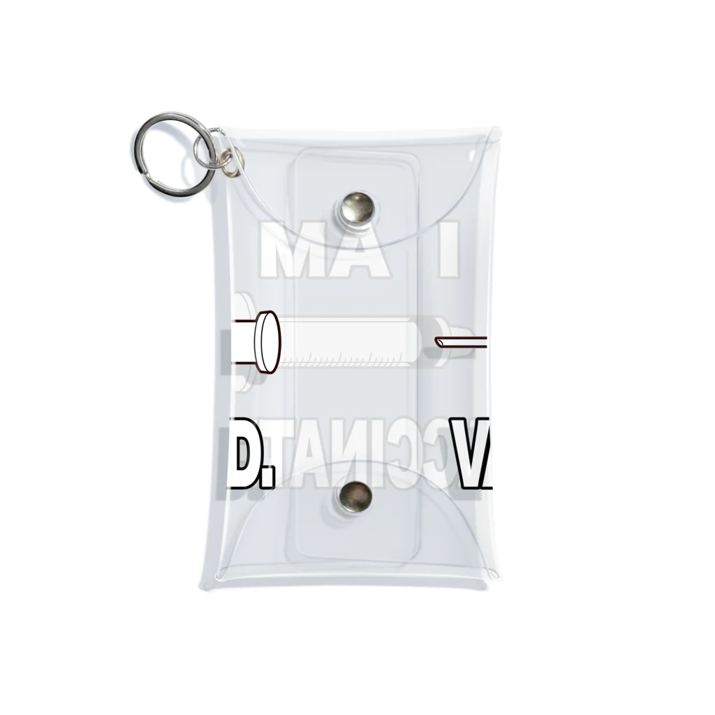 illust_designs_labのワクチン接種済みのイラスト COVID-19 vaccine mRNA 英語文字付き Mini Clear Multipurpose Case