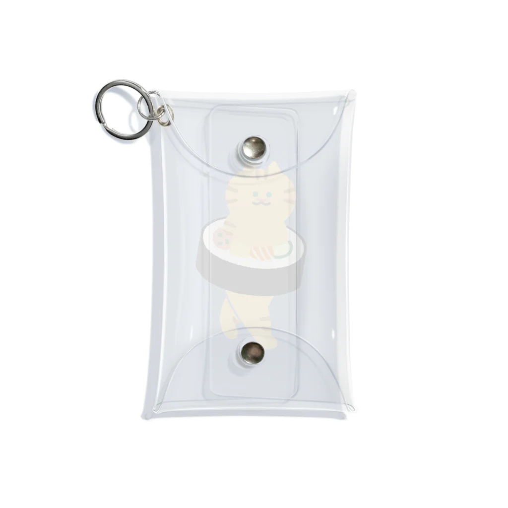 SUIMINグッズのお店の太巻きを自らに巻きつけて運ぶねこ Mini Clear Multipurpose Case