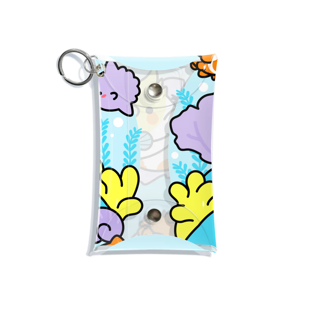 Cody the LovebirdのChubby Bird サンゴ礁を守ろう！　オカメインコと海のお友達 Mini Clear Multipurpose Case