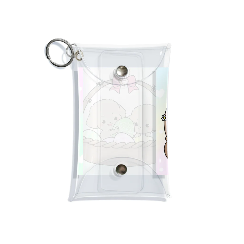 pote©o*  ハンドメイドドッグウェアの煌くん蓮くんイースターバージョン Mini Clear Multipurpose Case