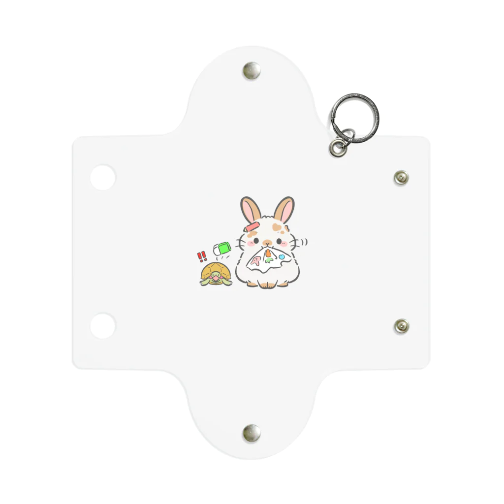 maruruのうさぎとかめ　紙食べてる Mini Clear Multipurpose Case