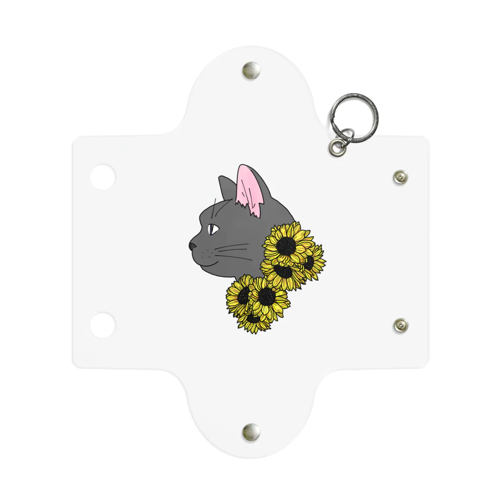 ばんちゃ🐱にゃんこ恩返しショップの黒猫ちゃん(向日葵) Mini Clear Multipurpose Case