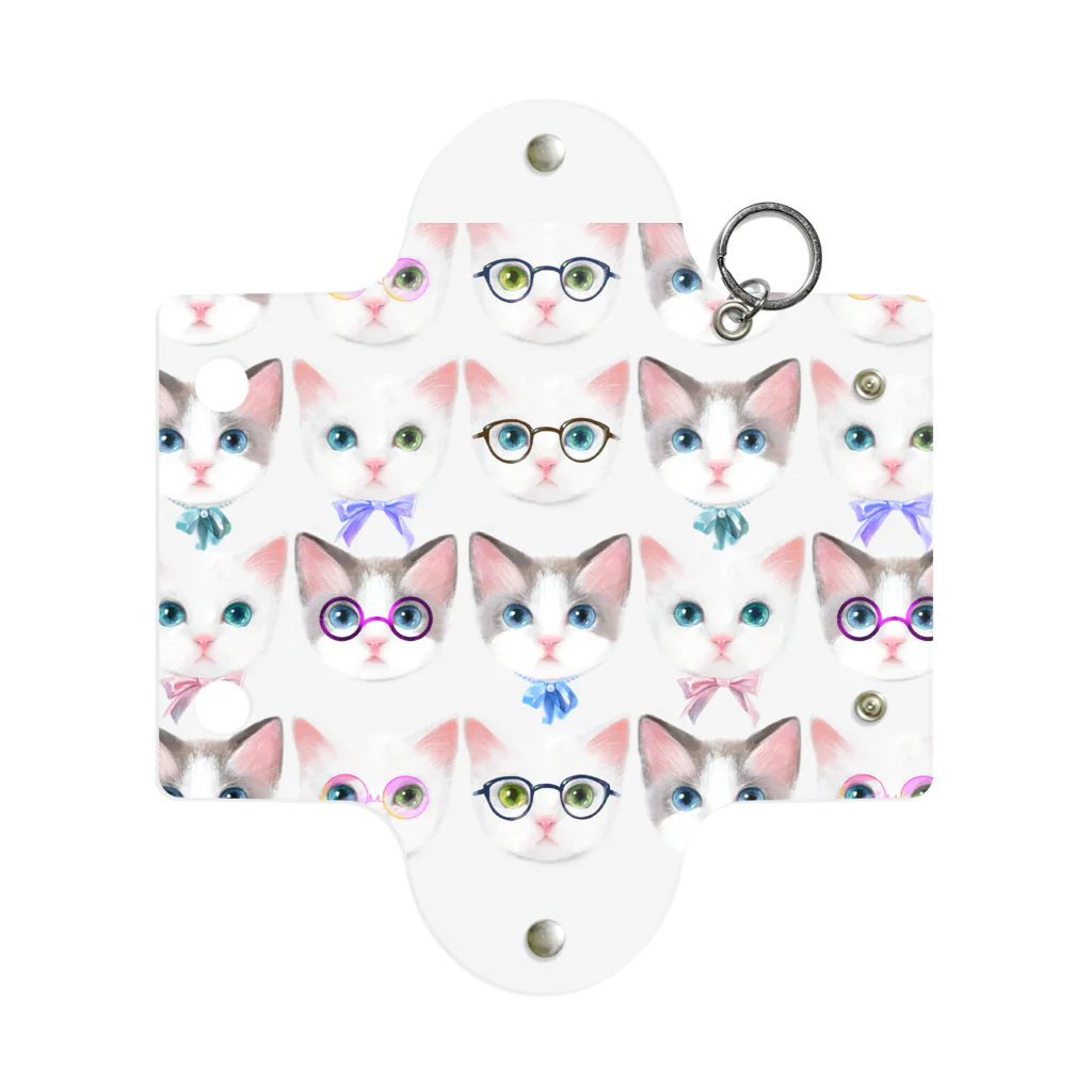 NORIMA'S SHOP のおしゃれなメガネをかけた猫たちのイラスト Mini Clear Multipurpose Case