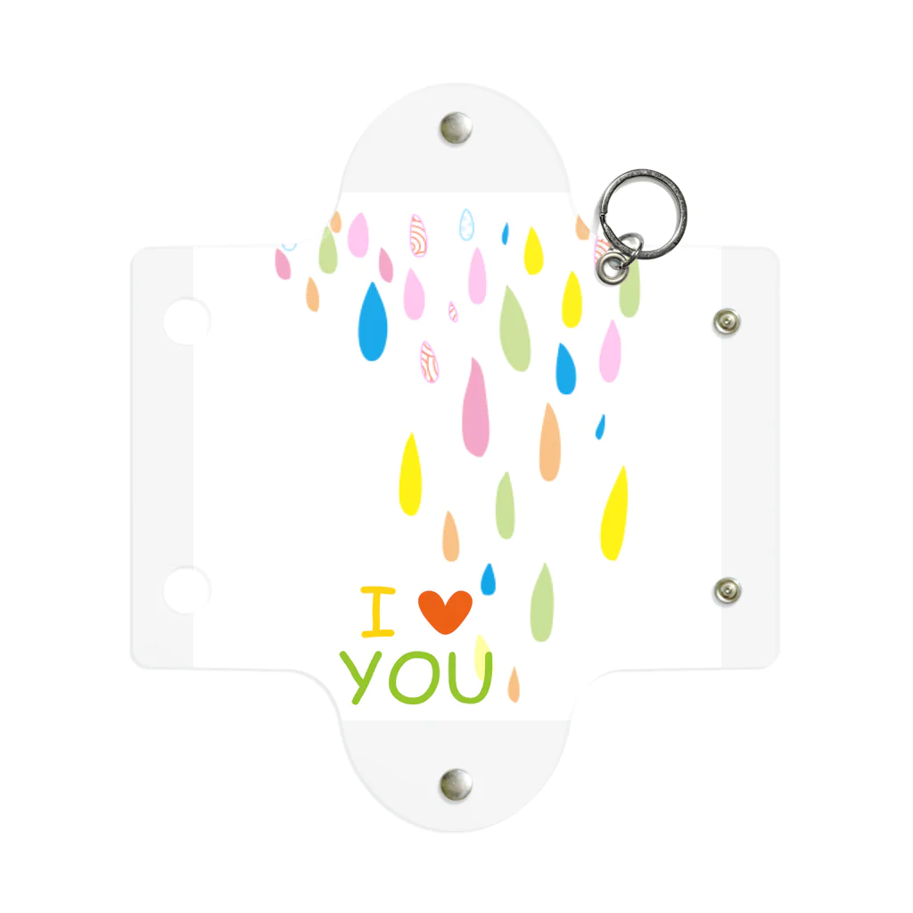 アルパカショップのカラフル雨粒のILoveYou Mini Clear Multipurpose Case