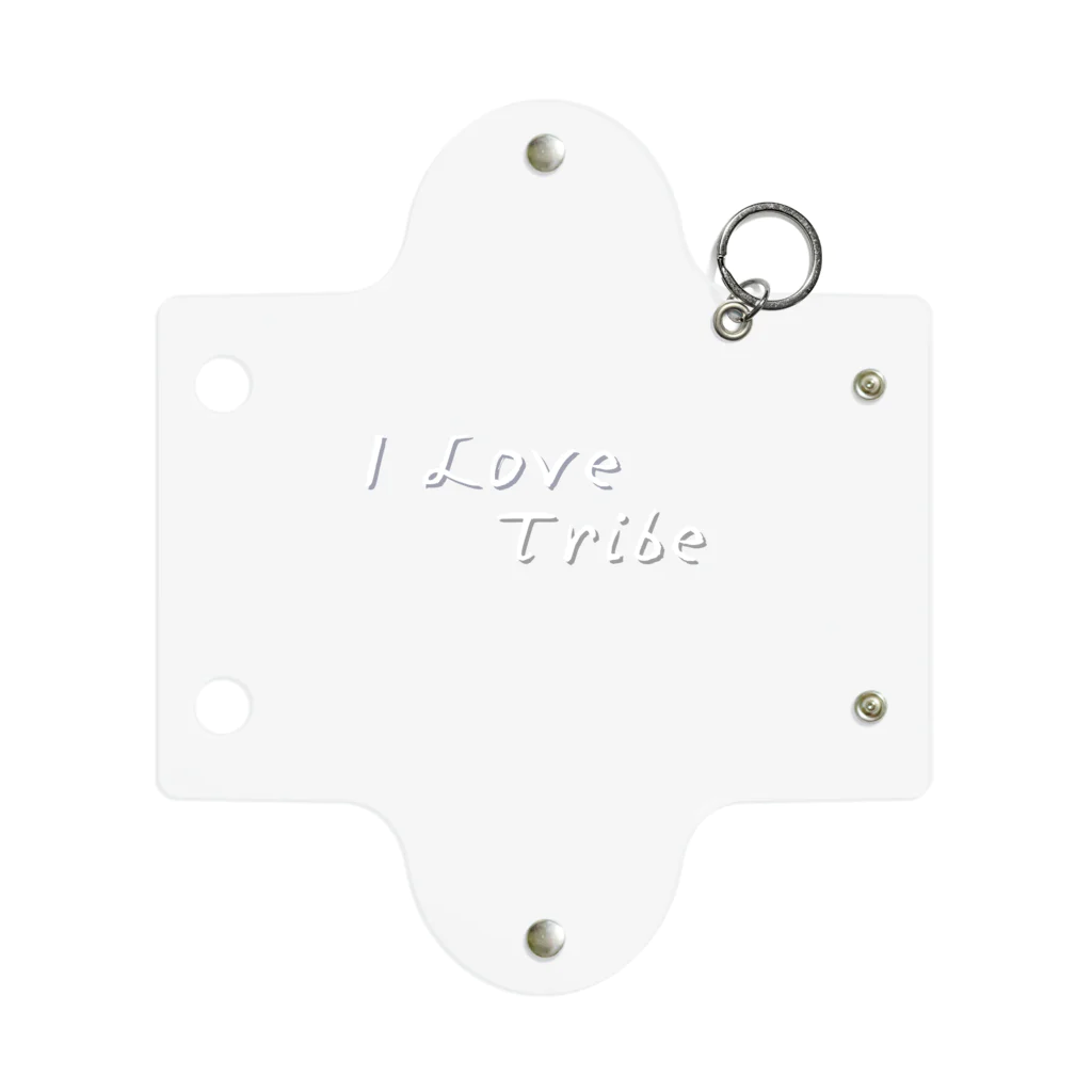 ミラくまのI LOVE Tribe　白文字背景透明 Mini Clear Multipurpose Case