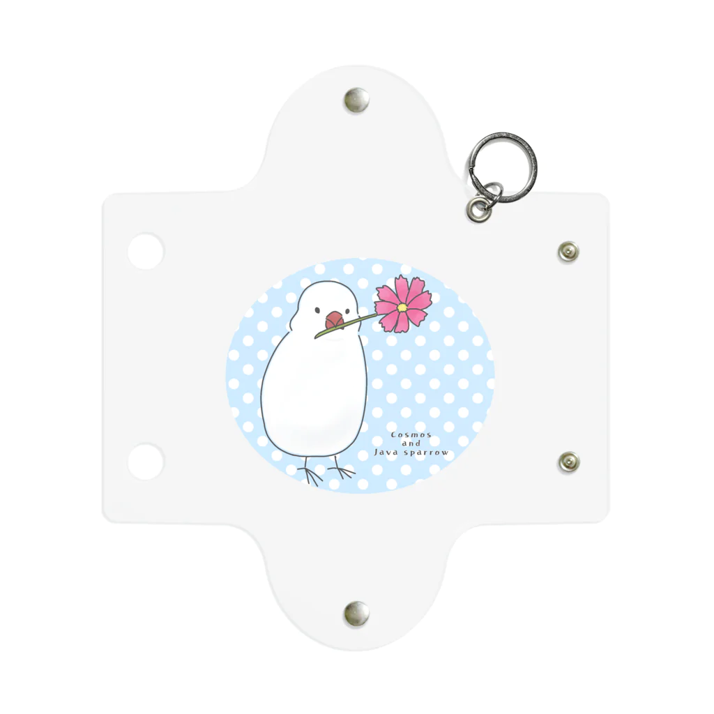 Cocotte Mottoのコスモスと文鳥 Mini Clear Multipurpose Case