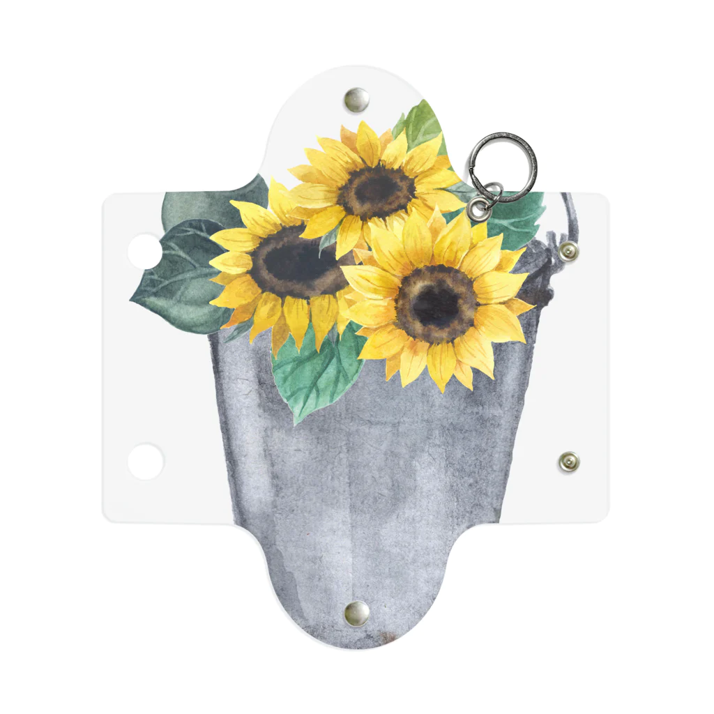 Fred HorstmanのWatering bucket and sunflowers  じょうろ と ひまわり Mini Clear Multipurpose Case