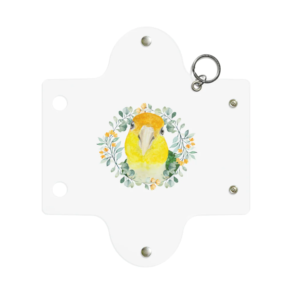 mariechan_koboの031 シロハラインコ オレンジ小花のリース Mini Clear Multipurpose Case