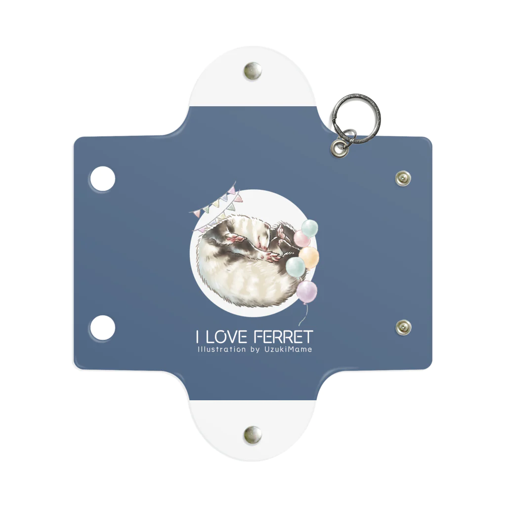 卯月まめのもふもふイラスト屋さんの【No.15】I LOVE FERRET Mini Clear Multipurpose Case