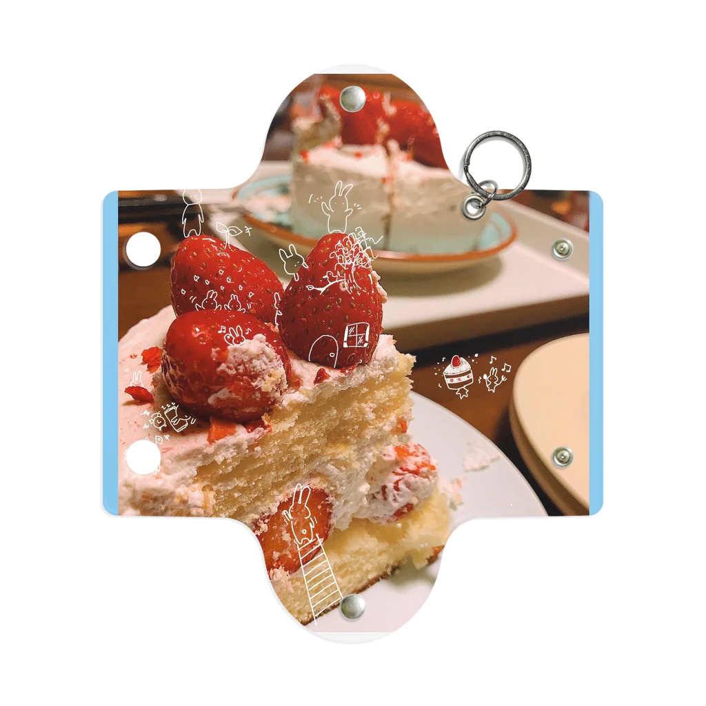 rukamoのいちごのショートケーキとウサギの妖精 Mini Clear Multipurpose Case